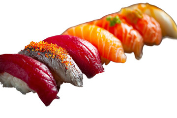 Tuna Nigiri Sushi isolated on transparent background