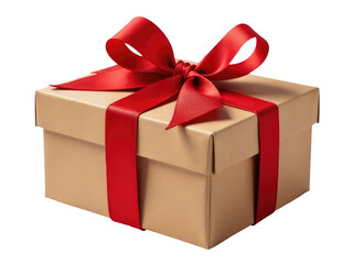 Obraz premium A beautifully wrapped gift box with a red ribbon, perfect for special occasions