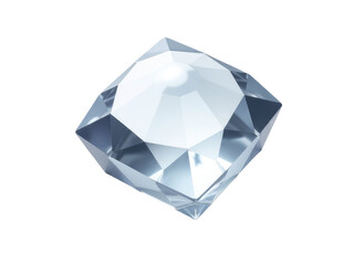 A single clear diamond on a white background