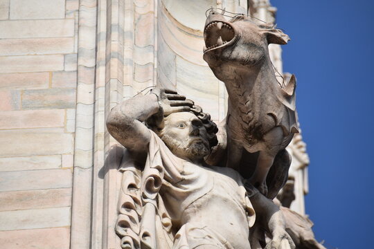 Details of the facade of Milan Cathedral - Italy