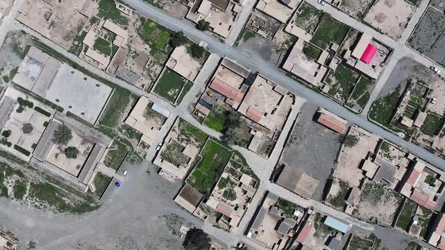 Jingtai Ancient City Aerial View, Gansu China - Residential Architecture