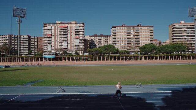 Valencia, spain - 2 sep 2025 Turia Athletics Stadium