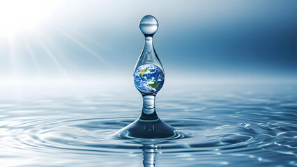 World water day earth in a drop celebrating our planet's precious resource