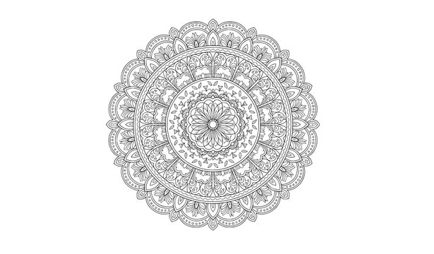 Intricate circular mandala vector illustration for premium design