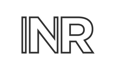 INR logo design template with strong and modern bold text. Initial based vector logotype featuring simple and minimal typography. Trendy company identity.