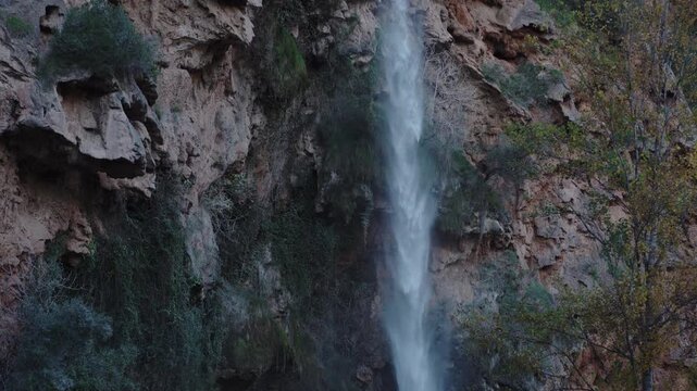 a waterfall salto de la Novia in Navajas, Castellon province, Alto Palancia, Spain