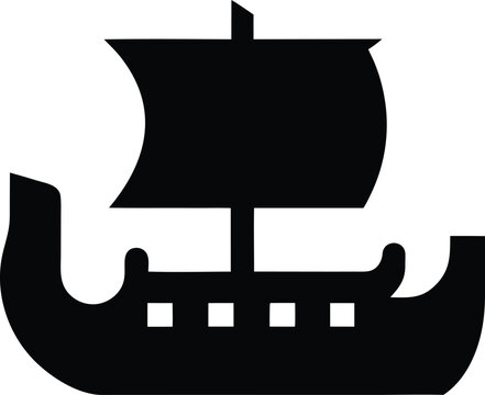 ottoman kad rga galley silhouette vector illustration on transparent background