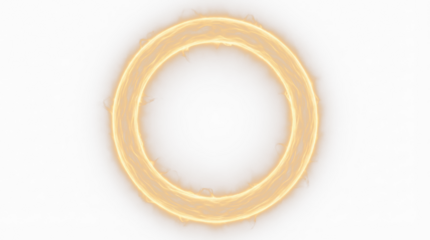 A light yellow circular object with concentric rings and soft edges, creating a glowing effect, simple graphic design isolated on white