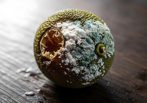 Moldy Orange - A Close-Up of Decay and Spoilage.