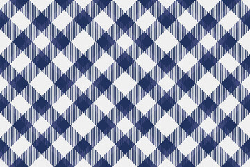 Azul check background tartan, nostalgia seamless pattern vector. Scottish fabric texture plaid textile in blue and white colors.