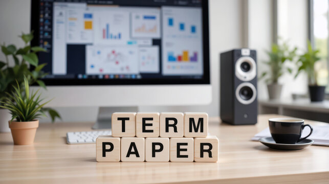 Academic term paper assignment with university writing and citation requirements, student preparing semester essay for college grading, coursework submission rules and academic integrity standards