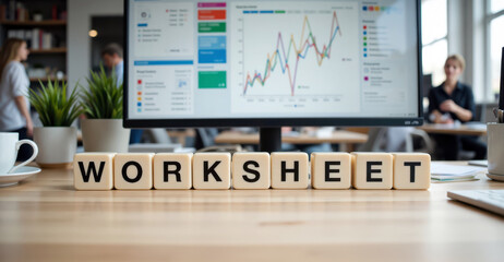 Worksheet template for budget tracking and accounting reports, structured spreadsheet for data entry, expense review, forecasting and key performance indicator measurement in business analysis