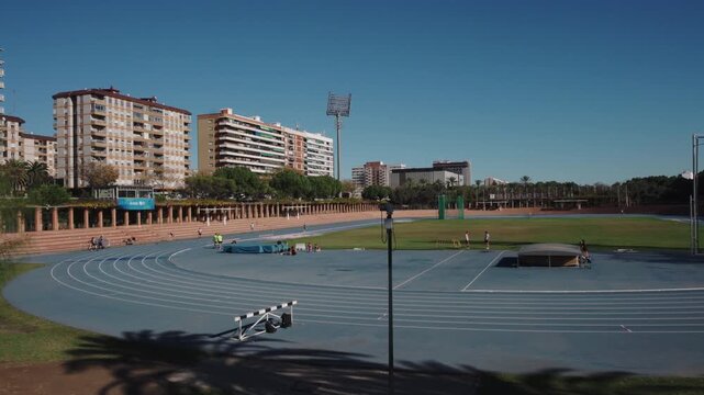 Valencia, spain - 2 sep 2025 Turia Athletics Stadium