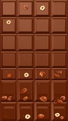 Fototapeta premium A rectangular chocolate bar with nuts