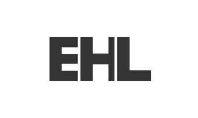 Fototapeta premium EHL logo design template with strong and modern bold text. Initial based vector logotype featuring simple and minimal typography. Trendy company identity.