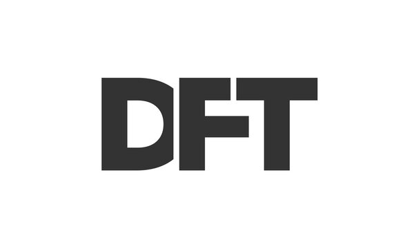 DFT logo design template with strong and modern bold text. Initial based vector logotype featuring simple and minimal typography. Trendy company identity.