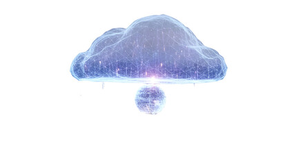 Glowing Abstract Digital Cloud Computing Data Concept