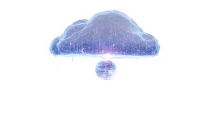 Glowing Abstract Digital Cloud Computing Data Concept