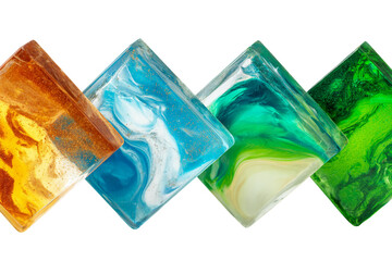 Colorful Resin Arts Molds Isolated on Transparent Background