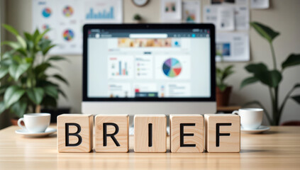 Project brief document for a new startup launch outlining goals, scope and deliverables with KPI overview, supporting stakeholder alignment, product planning and investor pitch preparation