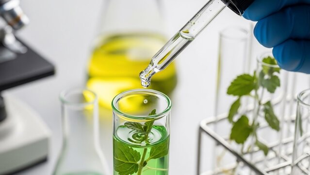 Science experiment with liquids