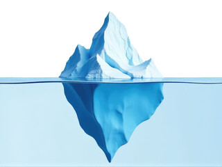 A massive iceberg drifting in the open sea, surrounded by calm waters