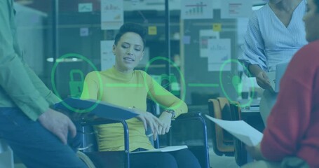 Diverse business people discussing work during meeting at office - Powered by Adobe