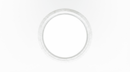 White circle with a visible shadow effect, centered in the frame, simple graphic element in a clean design studio shot on white and transparent