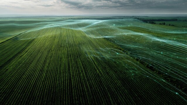 Data-driven farm management technology concept