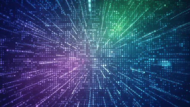 Abstract Technology Data Background with Digital Stream Lines and Grid