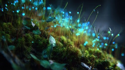 Magical moss with glowing specks