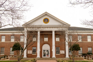 Leonardtown, Maryland, USA The front facade of the local St Mary's County Courthouse.