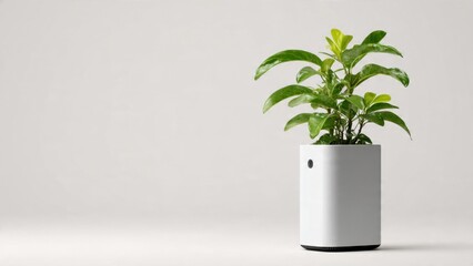 Plant in a smart self watering pot