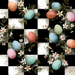 Creative Easter Illustration Combining Chess and Holiday Symbols