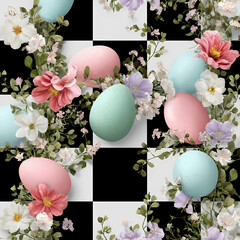 Creative Easter Illustration Combining Chess and Holiday Symbols