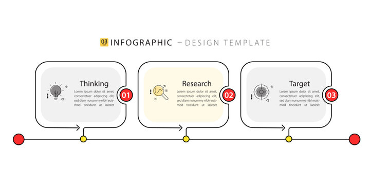 Timeline Creator infographic template. 3 Step timeline journey, calendar Flat simple infographics design template. presentation graph. Business concept with 3 options, vector illustration.