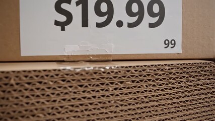 Stacked Cardboard Boxes With A Price Tag Of 19.99 Displaying Retail Product Packaging