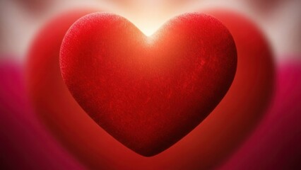 Obraz premium Volumetric Red Heart Illustration with Glowing Light and Dramatic Bokeh Background
