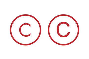 Copyright icon for websites and mobile minimalistic flat design.
