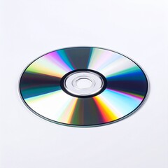 Shiny Compact Disc on White Background.
