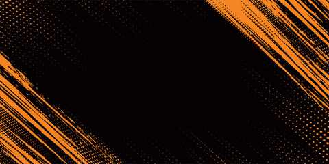 orange black brush Car sticker wrap pattern banner abstract sporty lines black orange color combination grunge brush modern pattern racing motorsport design.vector illustration. eps 10 © Samsul