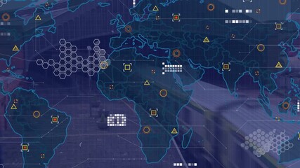 Animation of data processing and digital human brain over server room - Powered by Adobe