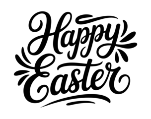 Happy Easter Hand drawn calligraphy and brush pen lettering. Vector Illustration holiday greeting card , banner, t-shirt print, flyer, poster design.