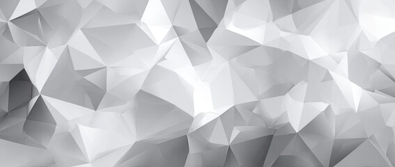 Abstract geometric design featuring overlapping, light-to-dark grey triangular shapes, creating a layered texture