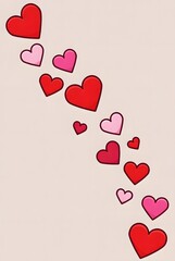 Cute Red and Pink Hearts Romantic Love Background