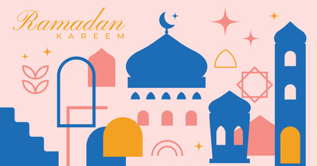 Ramadan kareem geometric design element, greetings or banner background
