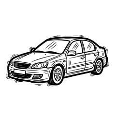 Obraz premium Car illustration in sketch style with detailed features and design 