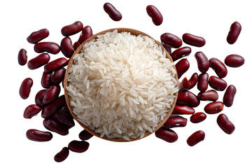Homemade Rice and Beans isolated on transparent background
