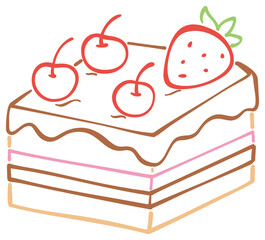 Strawberry Cherry Cake Sticker
