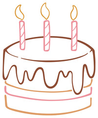 Birthday Cake with Candles Sticker